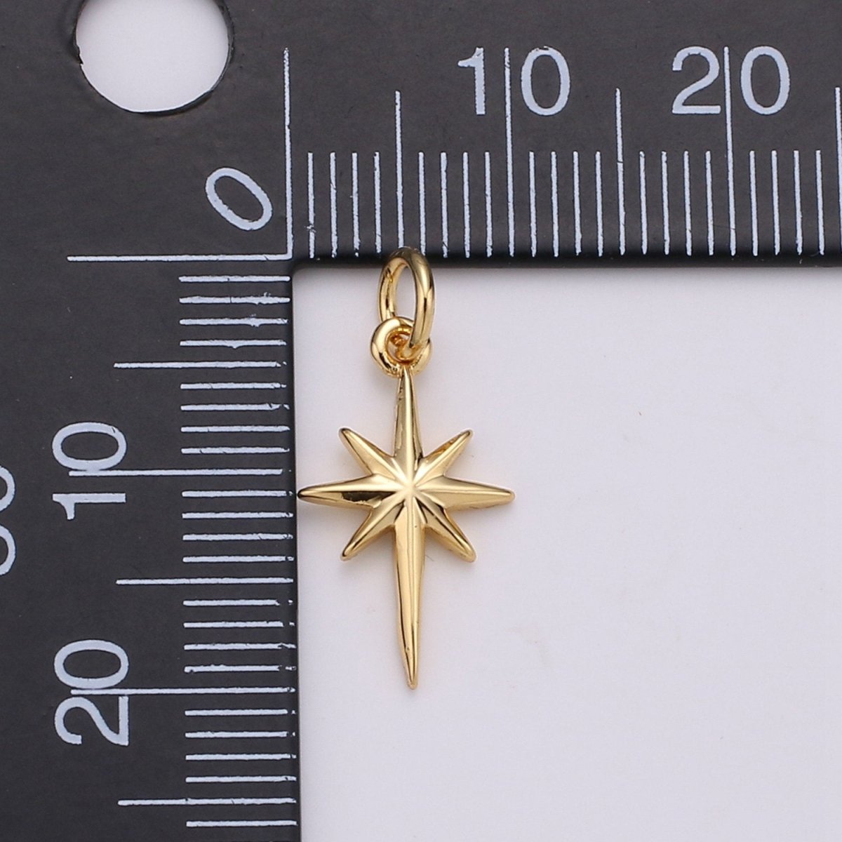 Dainty Gold North Star Charm Necklace, Bethlehem Star Pendant in Silver Celestial Jewelry Making Supply D-450 D-451 - DLUXCA