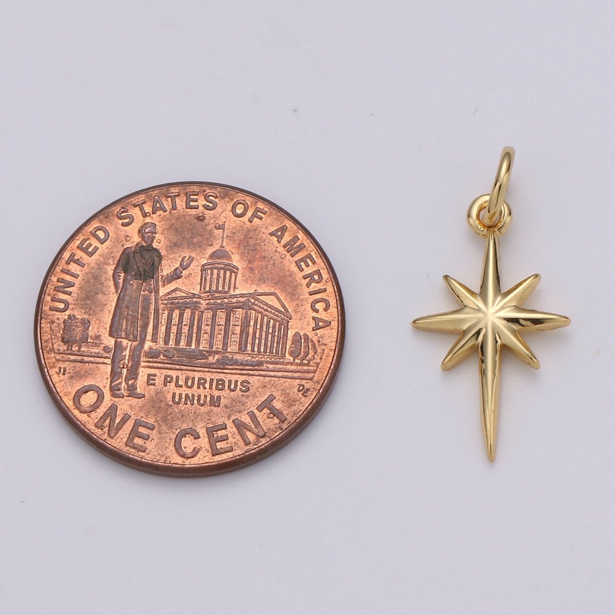 Dainty Gold North Star Charm Necklace, Bethlehem Star Pendant in Silver Celestial Jewelry Making Supply D-450 D-451 - DLUXCA