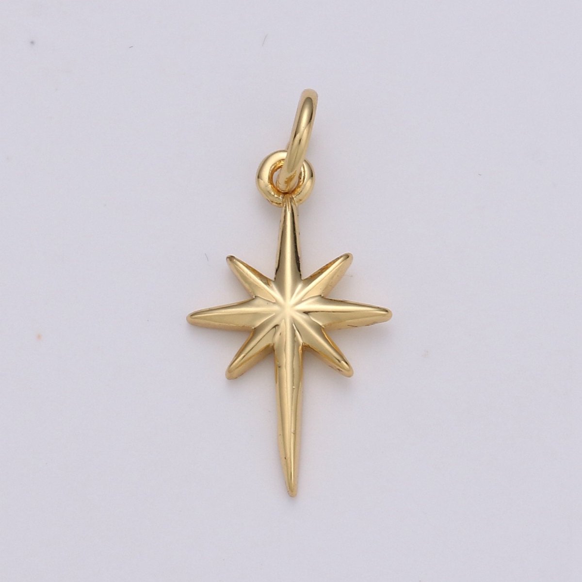 Dainty Gold North Star Charm Necklace, Bethlehem Star Pendant in Silver Celestial Jewelry Making Supply D-450 D-451 - DLUXCA