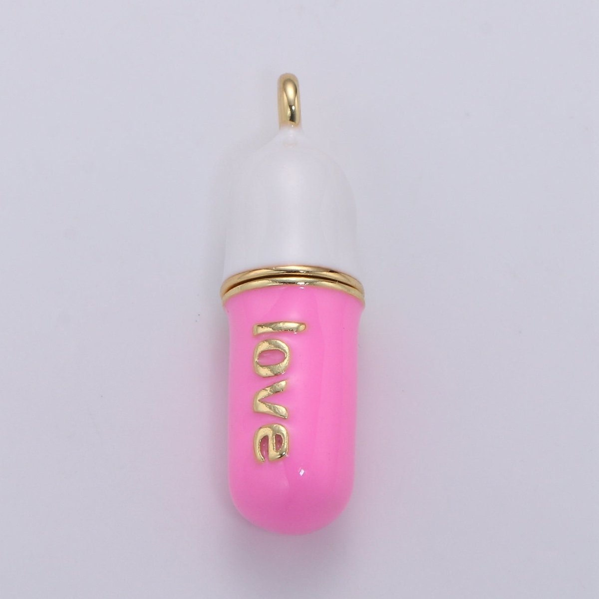 Dainty Gold Pill Bar Pendant Enamel Teal Vibes Chill Charm 24k Gold Filed Pendant for Bracelet Necklace Earring Component Supply 29x8mm D-883-D-887 D-313 D-314 - DLUXCA