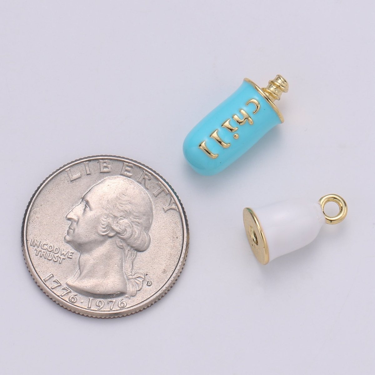 Dainty Gold Pill Bar Pendant Enamel Teal Vibes Chill Charm 24k Gold Filed Pendant for Bracelet Necklace Earring Component Supply 29x8mm D-883-D-887 D-313 D-314 - DLUXCA