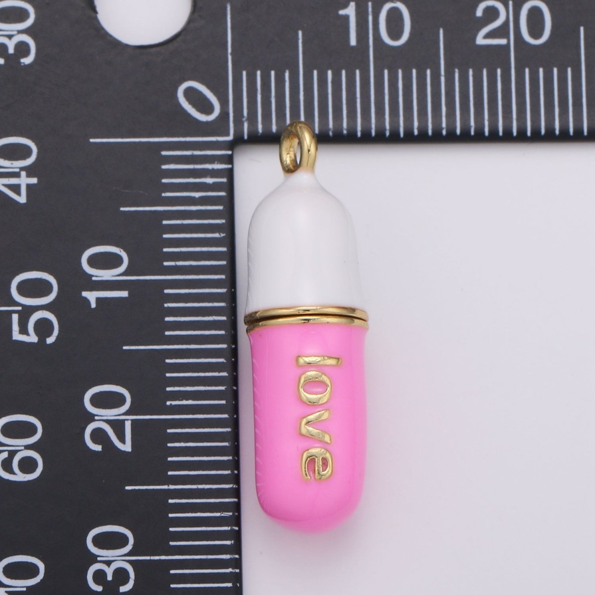 Dainty Gold Pill Bar Pendant Enamel Teal Vibes Chill Charm 24k Gold Filed Pendant for Bracelet Necklace Earring Component Supply 29x8mm D-883-D-887 D-313 D-314 - DLUXCA
