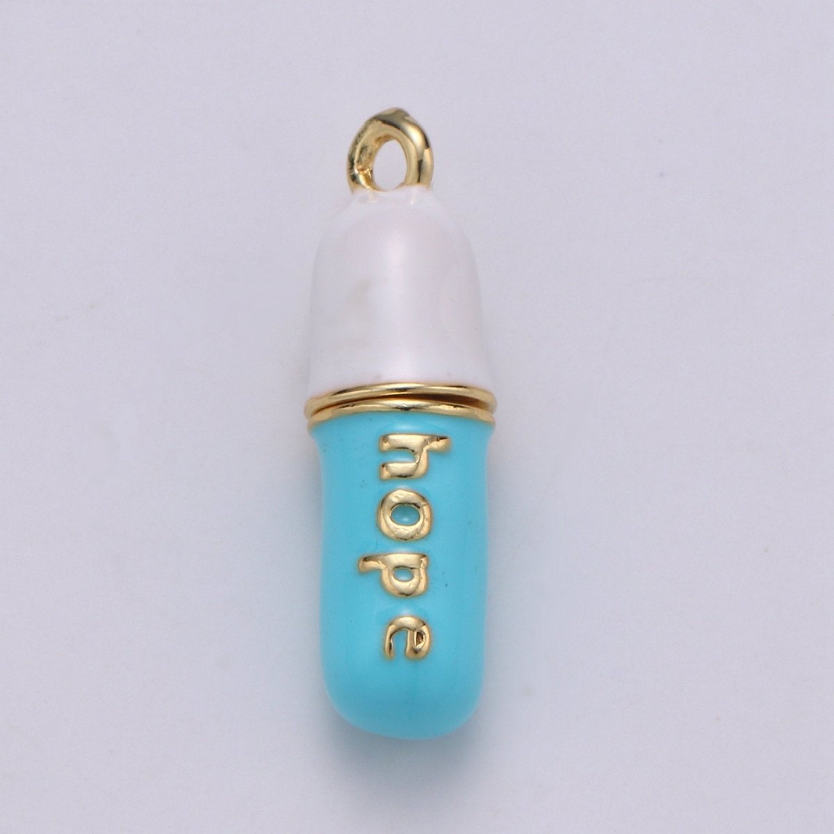 Dainty Gold Pill Bar Pendant Enamel Teal Vibes Chill Charm 24k Gold Filed Pendant for Bracelet Necklace Earring Component Supply 29x8mm D-883-D-887 D-313 D-314 - DLUXCA