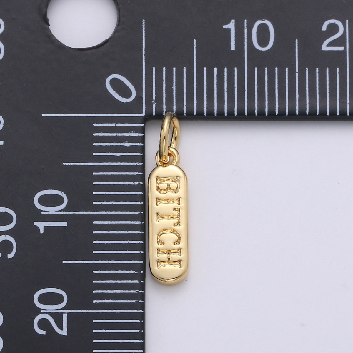 Dainty Gold Pill Bar Pendant, love mom hope happy chill words charm, 14K Gold Filed Pendant for Bracelet Necklace Earring Component Supply | D-506, D-323-D-330, D-747 - DLUXCA