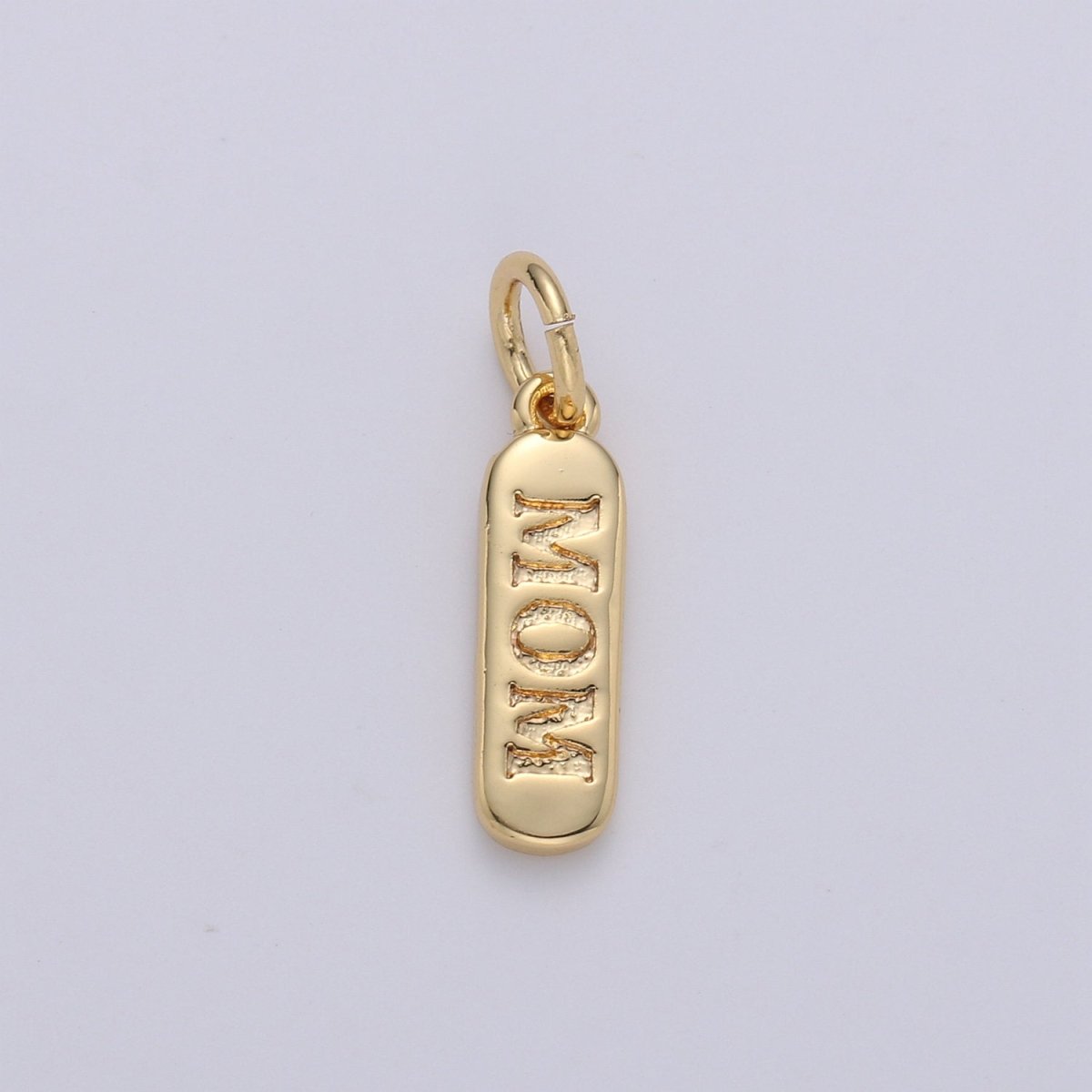 Dainty Gold Pill Bar Pendant, love mom hope happy chill words charm, 14K Gold Filed Pendant for Bracelet Necklace Earring Component Supply | D-506, D-323-D-330, D-747 - DLUXCA