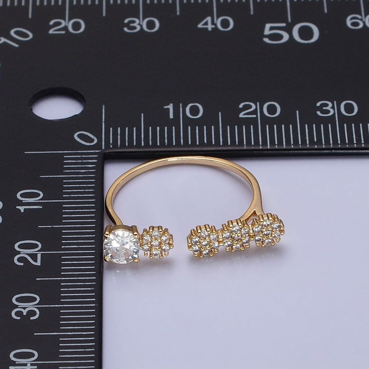Dainty Gold Ring Five CZ Stone for Minimalist Jewelry O-1805 O-1806 - DLUXCA