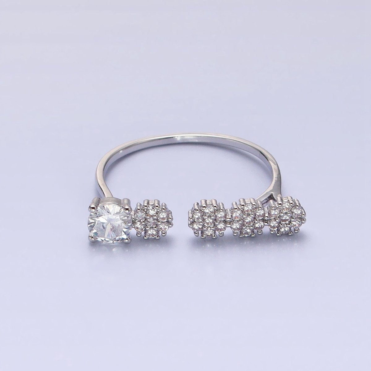 Dainty Gold Ring Five CZ Stone for Minimalist Jewelry O-1805 O-1806 - DLUXCA