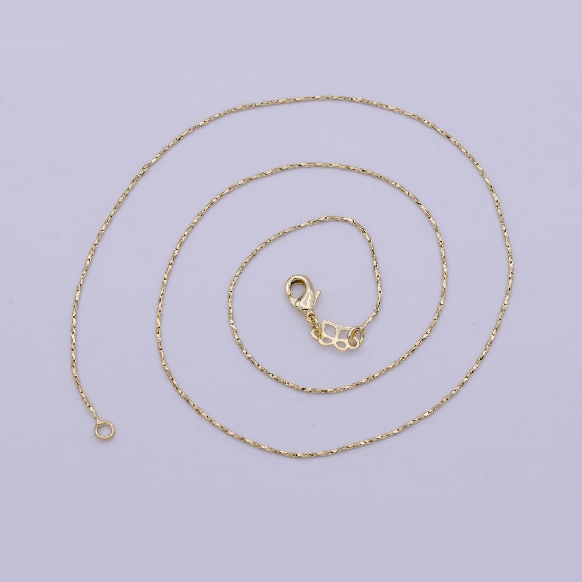 Dainty Gold Rope Chain Necklace 17.7 inch for Woman Jewelry Making Supply | WA-807 Clearance Pricing - DLUXCA