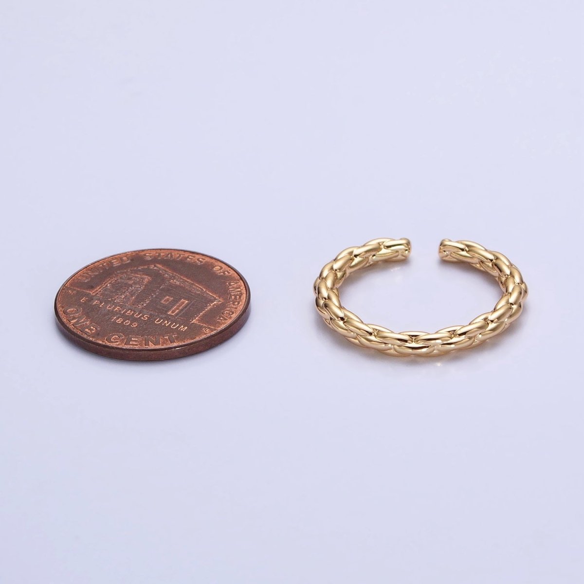 Dainty Gold Rope Ring Open Adjustable Silver Thin Ring O-1549 O-1550 - DLUXCA