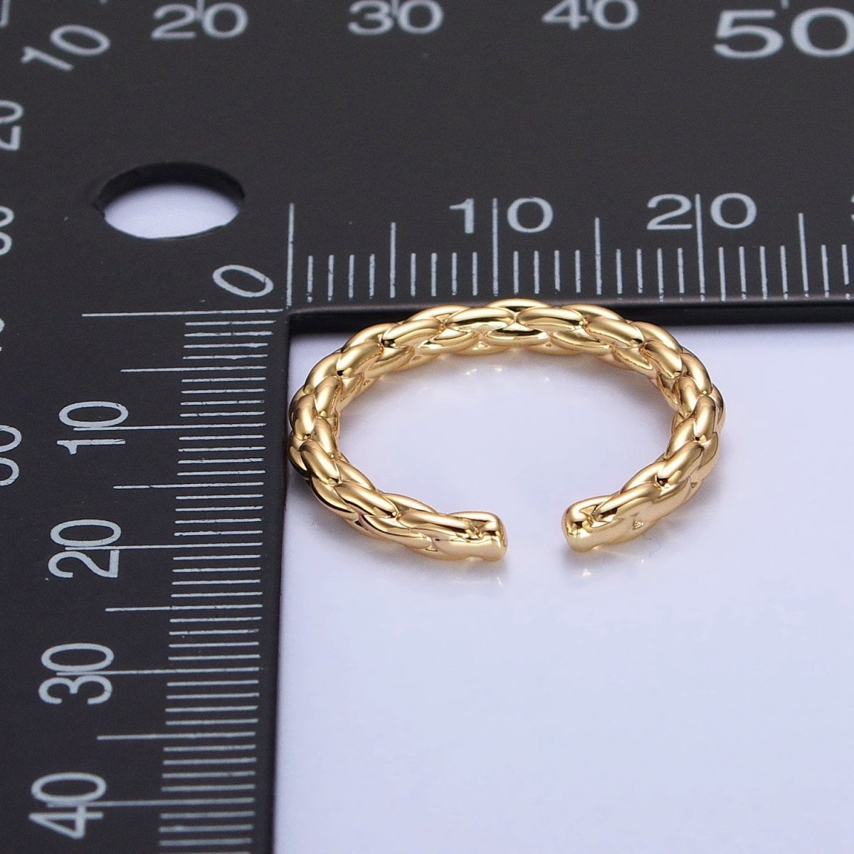 Dainty Gold Rope Ring Open Adjustable Silver Thin Ring O-1549 O-1550 - DLUXCA
