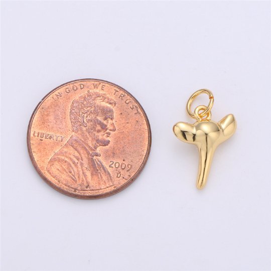 Dainty Gold Shark Tooth Charm Pendant- Small Silver Shark Tooth Charm for Necklace Earring Bracelet Anklet Charm 17x11mm C-648 , D-200 - DLUXCA