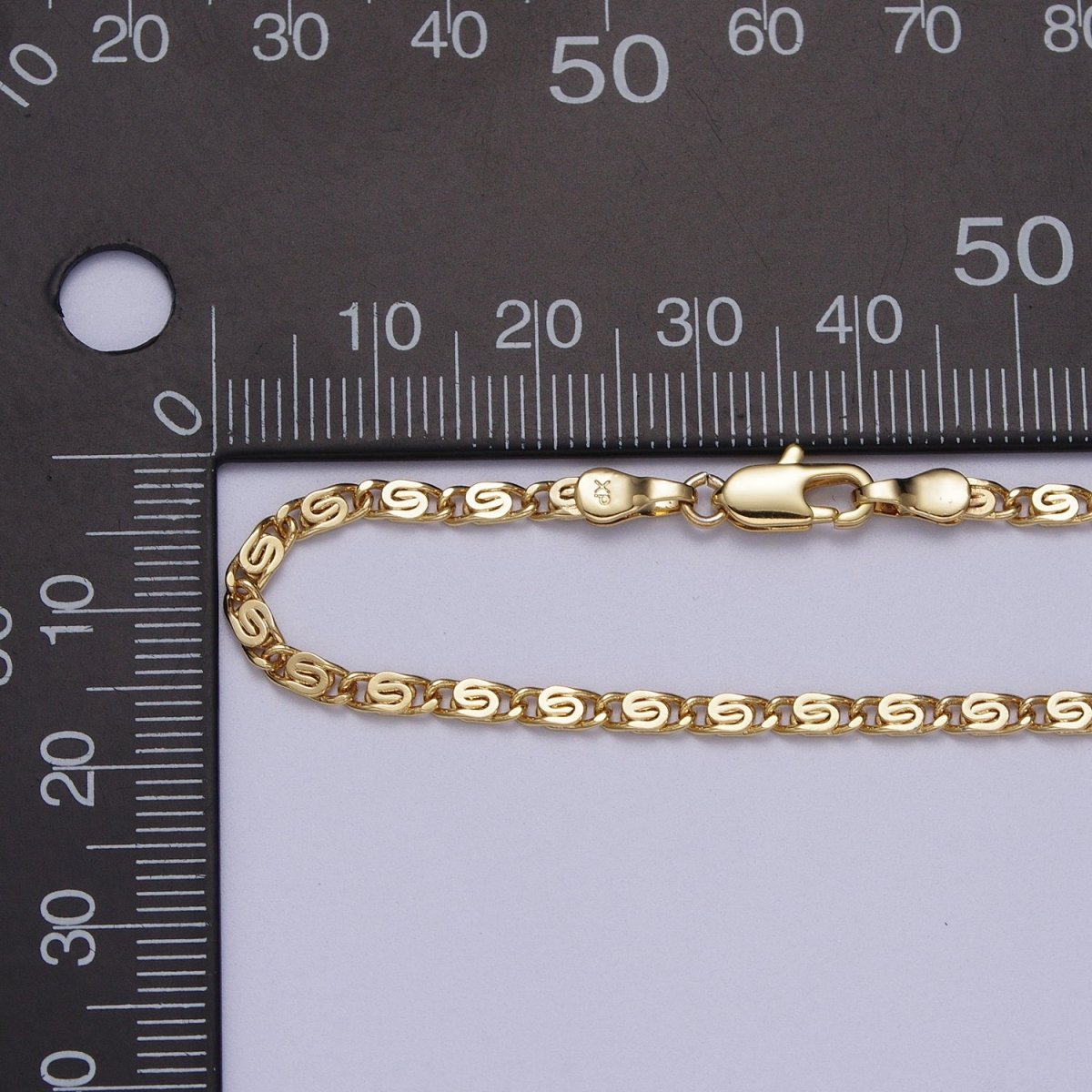 Dainty Gold Snail Chain Necklace 24K Gold Filled Scroll Chain Necklace | WA-1513 WA-1514 Clearance Pricing - DLUXCA