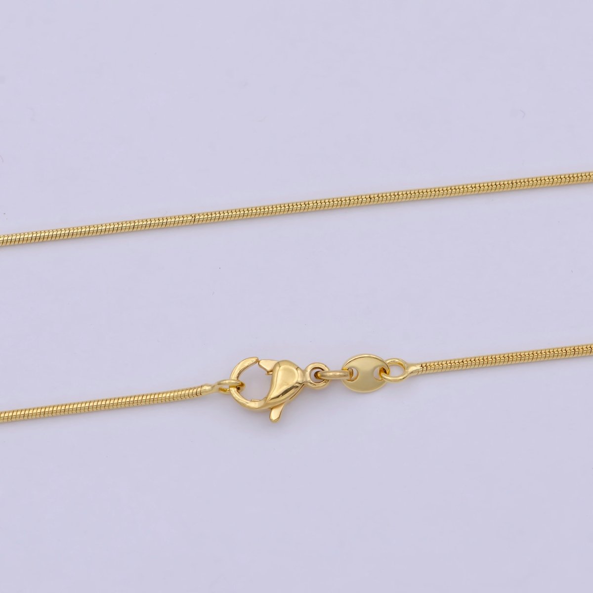 Dainty Gold Snake Chain 0.9 MM Round 19.7" Wholesale Necklace | WA-749 Clearance Pricing - DLUXCA