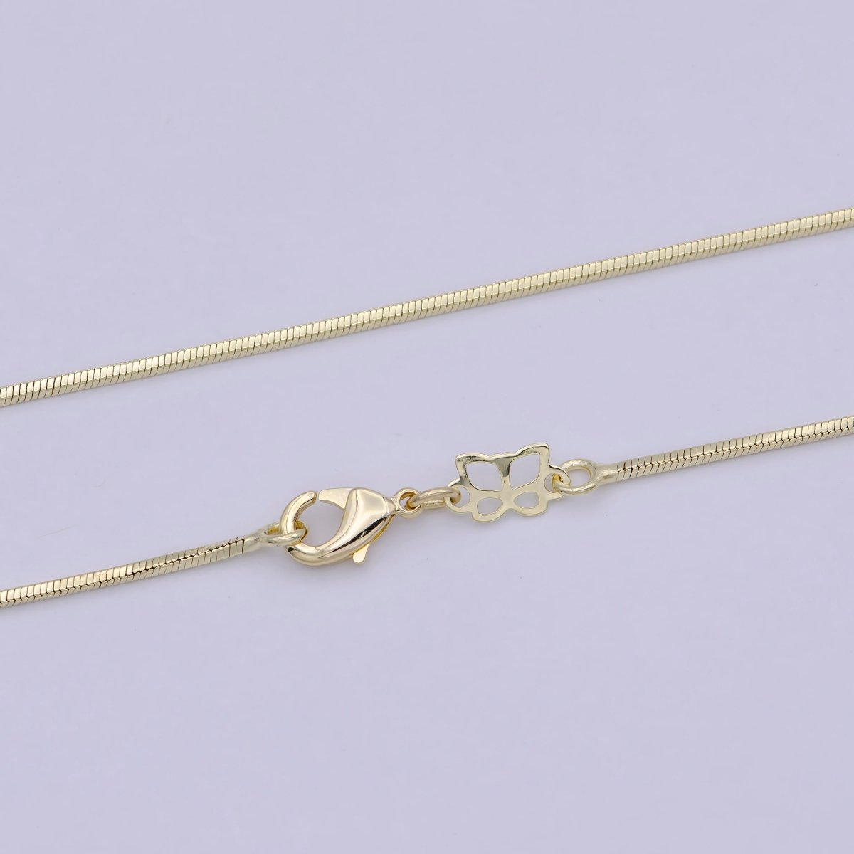 Dainty Gold Snake Chain 1 MM Round 17.7" Ready To Wear Chain Wholesale Necklace | WA-752 Clearance Pricing - DLUXCA