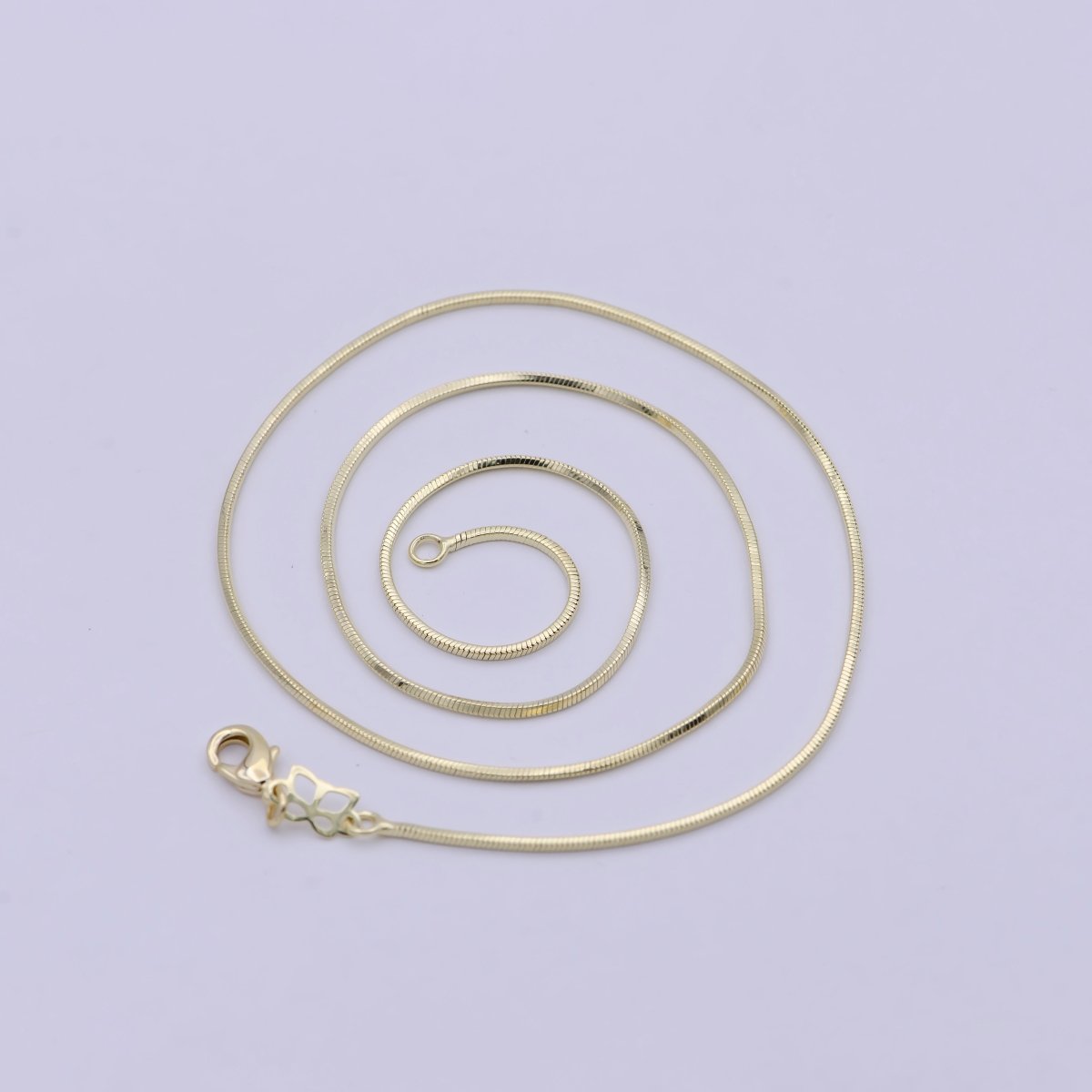 Dainty Gold Snake Chain 1 MM Round 17.7" Ready To Wear Chain Wholesale Necklace | WA-752 Clearance Pricing - DLUXCA