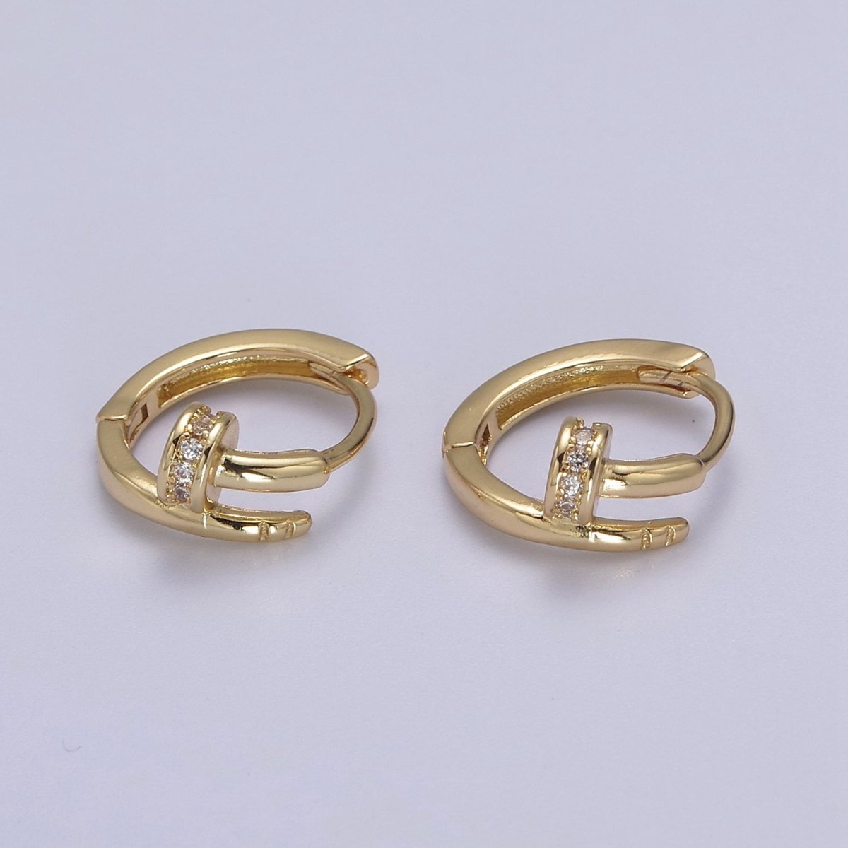 Dainty Gold Spiral Huggie Earring Fashion Jewelry V-139 - DLUXCA