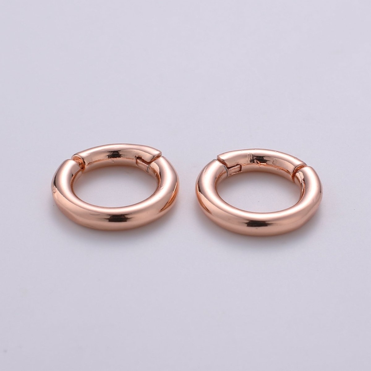 Dainty Gold Spring Gate Ring, Pull Gate ring, 12mm Round Circle Ring, Charm Holder 14K Gold Filled Clasp for Charm Holder Connector K-892 to K-895 L-083 - DLUXCA