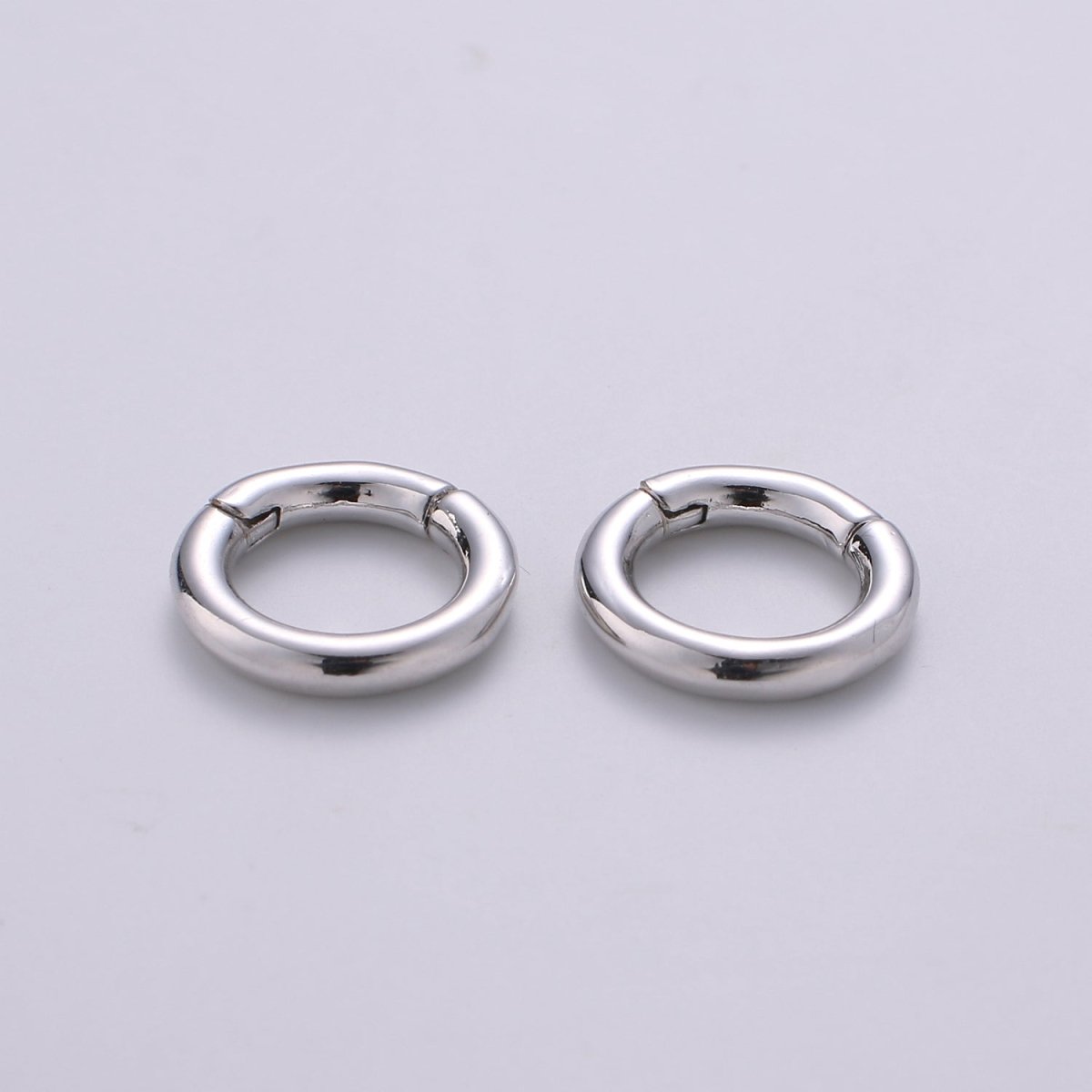 Dainty Gold Spring Gate Ring, Pull Gate ring, 12mm Round Circle Ring, Charm Holder 14K Gold Filled Clasp for Charm Holder Connector K-892 to K-895 L-083 - DLUXCA