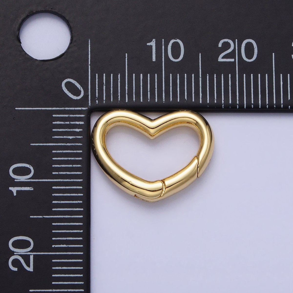 Dainty Gold Spring Gate Ring, Push Gate ring, 16.6x13mm Heart Clasp Charm Holder Gold SilverClasp for Link Chain Connector Z-173 Z-174 - DLUXCA