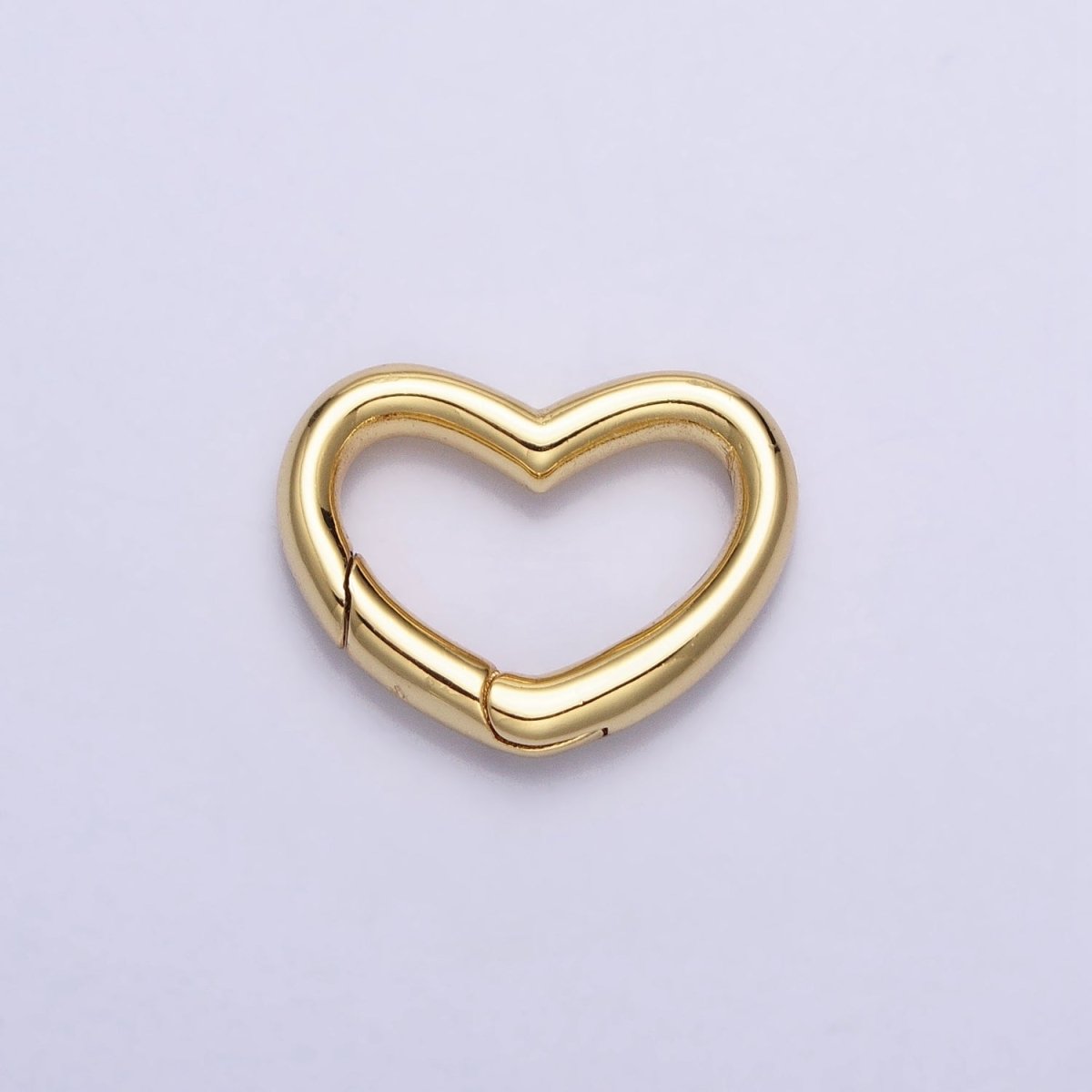 Dainty Gold Spring Gate Ring, Push Gate ring, 16.6x13mm Heart Clasp Charm Holder Gold SilverClasp for Link Chain Connector Z-173 Z-174 - DLUXCA