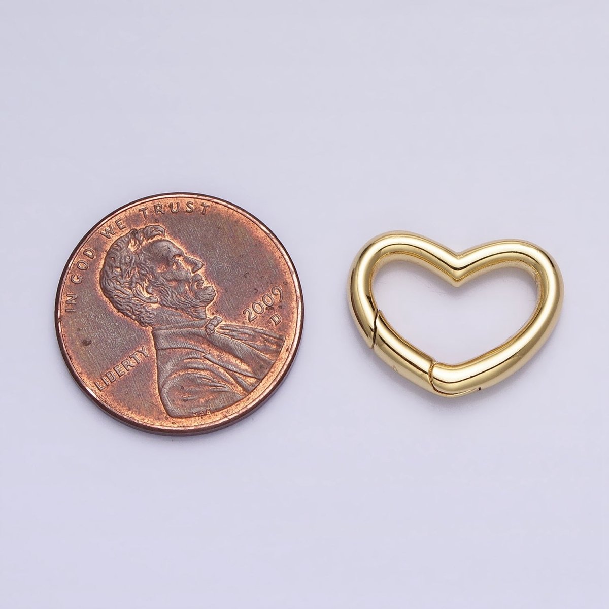Dainty Gold Spring Gate Ring, Push Gate ring, 16.6x13mm Heart Clasp Charm Holder Gold SilverClasp for Link Chain Connector Z-173 Z-174 - DLUXCA