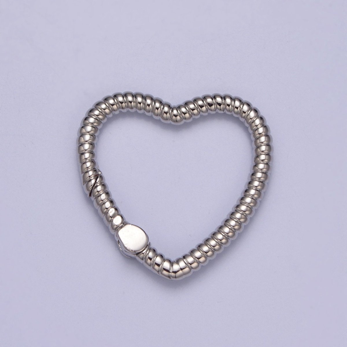 Dainty Gold Spring Heart Gate Ring, Push Gate Clasp Charm Holder 14K Gold Filled Clasp for Charm Holder Connector L-725 L-726 - DLUXCA