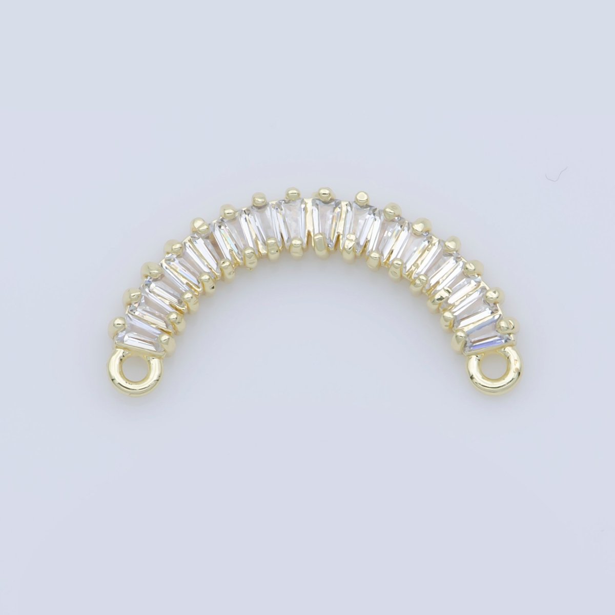 Dainty Gold Stacked Crystal Bracelet Connector, Elegant Gorgeous Micro Pave CZ Charm, Necklace Pendant for Jewelry Making F-737 - DLUXCA