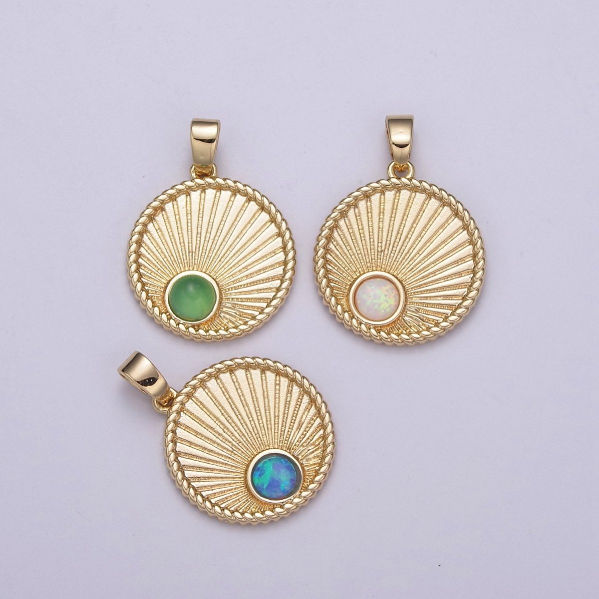 Dainty Gold Sun charm, Sunbeam charm, Opal Sunshine, Sunburst, Sun Pendant, Bohemian charms, Jewelry DIY, bracelet charm N-503 - N-505 - DLUXCA