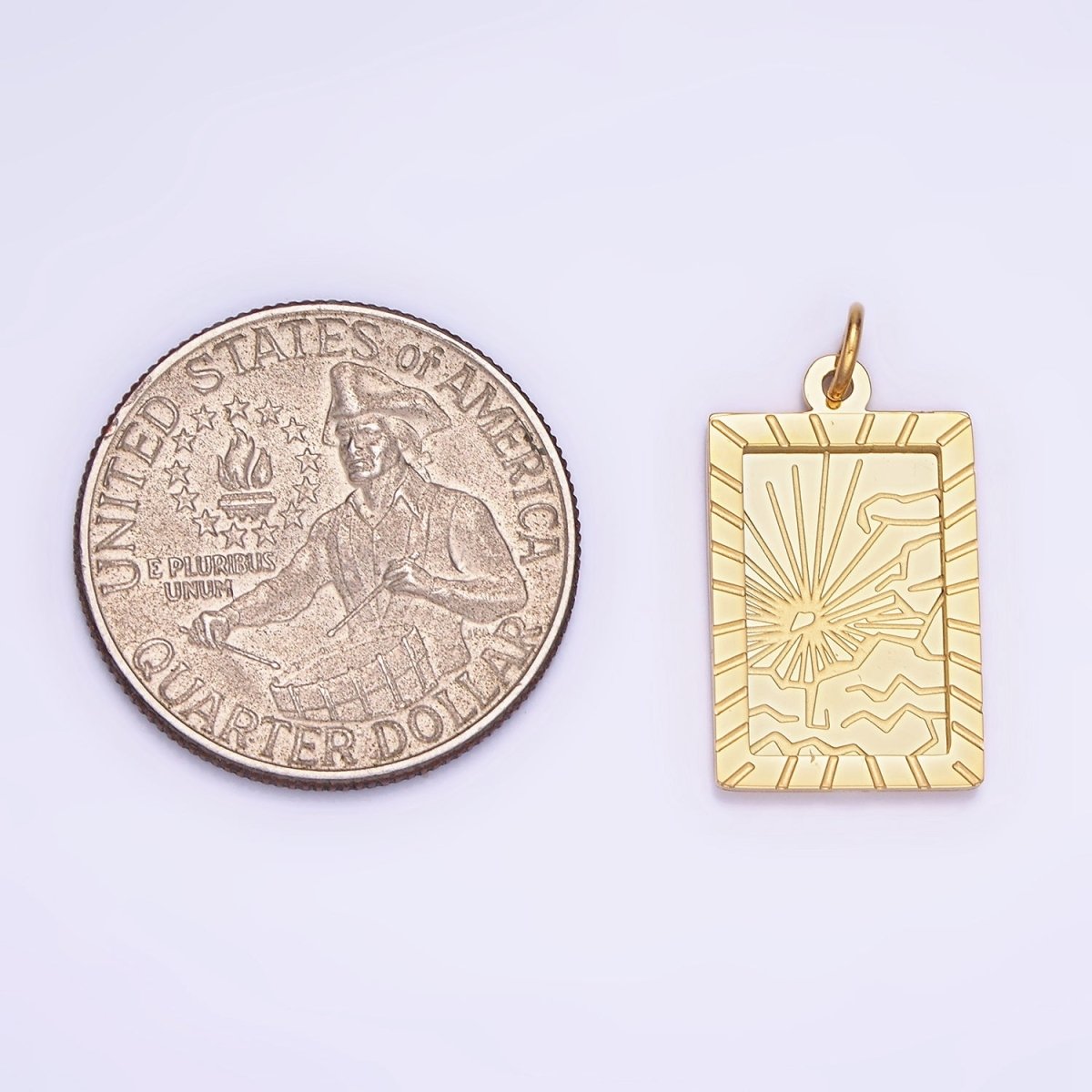 Dainty Gold Tag Stainless Steel Sun Charm Morning Sky Celestial Jewelry Pendant| P1404 - DLUXCA