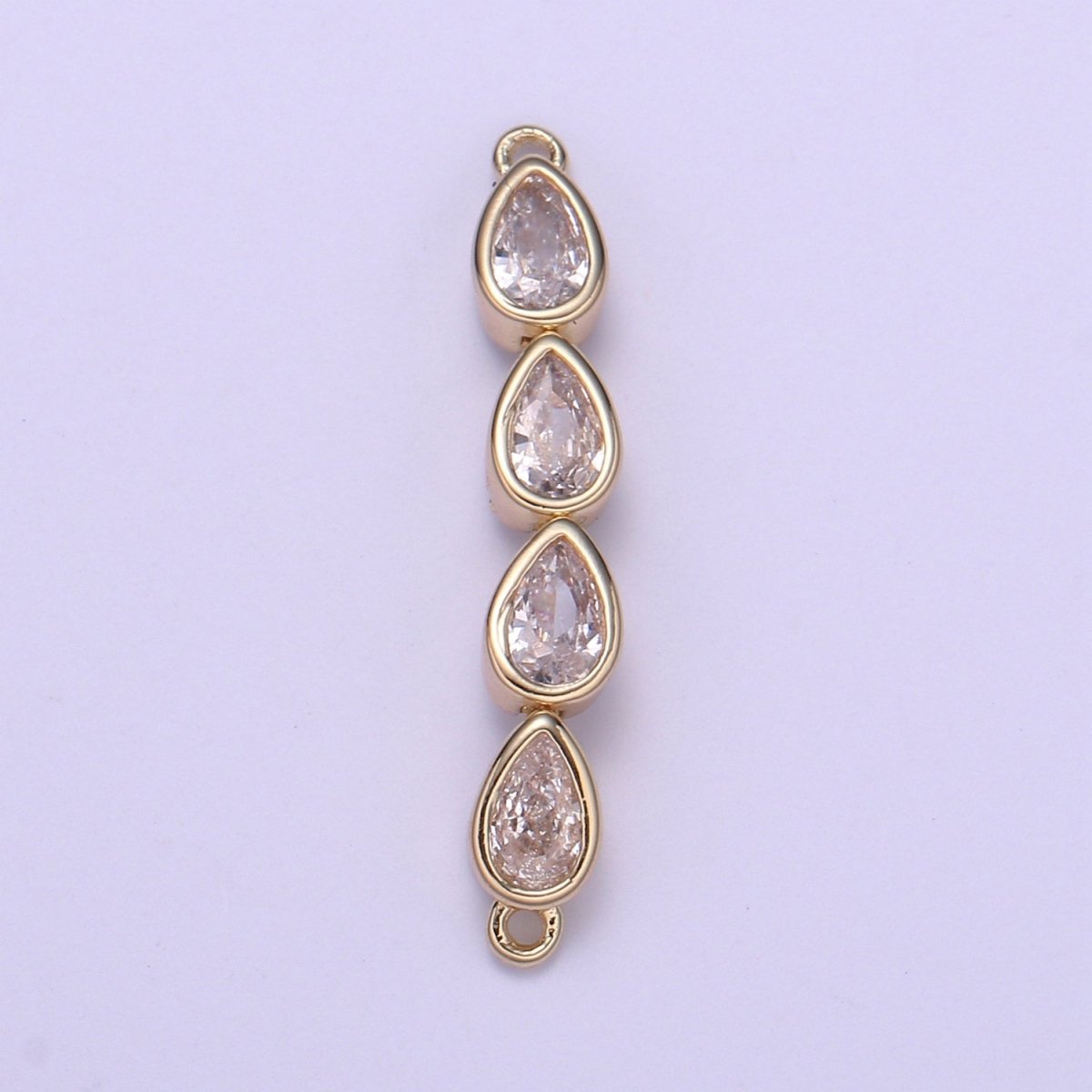 Dainty Gold Tear Drop Link Connector for Bracelet Necklace Component F-728 - DLUXCA
