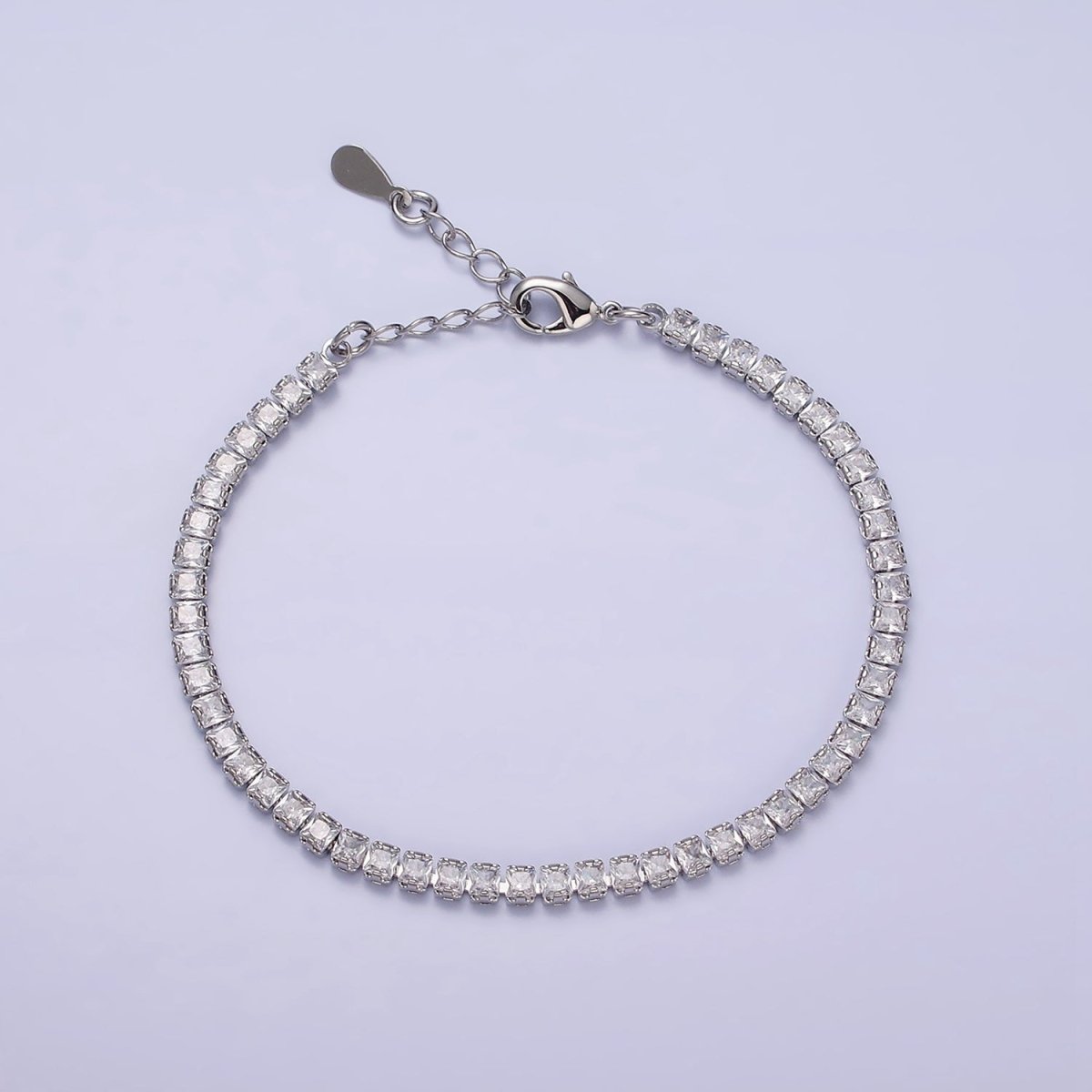 Dainty Gold Tennis Bracelet Clear Pink Green Cubic Zirconia Tennis Bracelet Minimalist Jewelry | WA-1797 - WA-1802 - DLUXCA