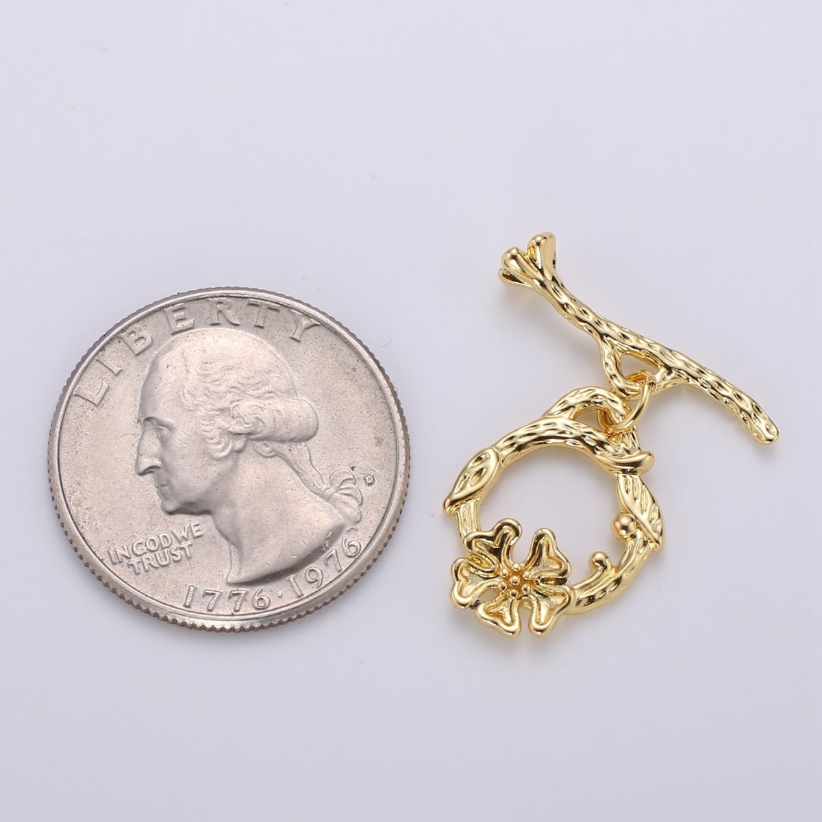 Dainty Gold Toggle Clasp 24K Gold Filled Flower Toggle Clasps Fancy Design OT Clasp Supply for Bracelet Necklace Component - DLUXCA