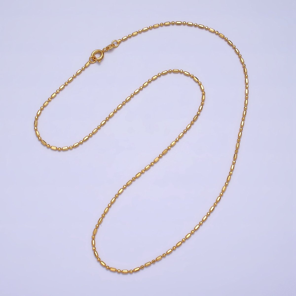 Dainty Gold Tube Chain Necklace, Gold Bar Necklace Chain Wholesale | WA-1585 Clearance Pricing - DLUXCA
