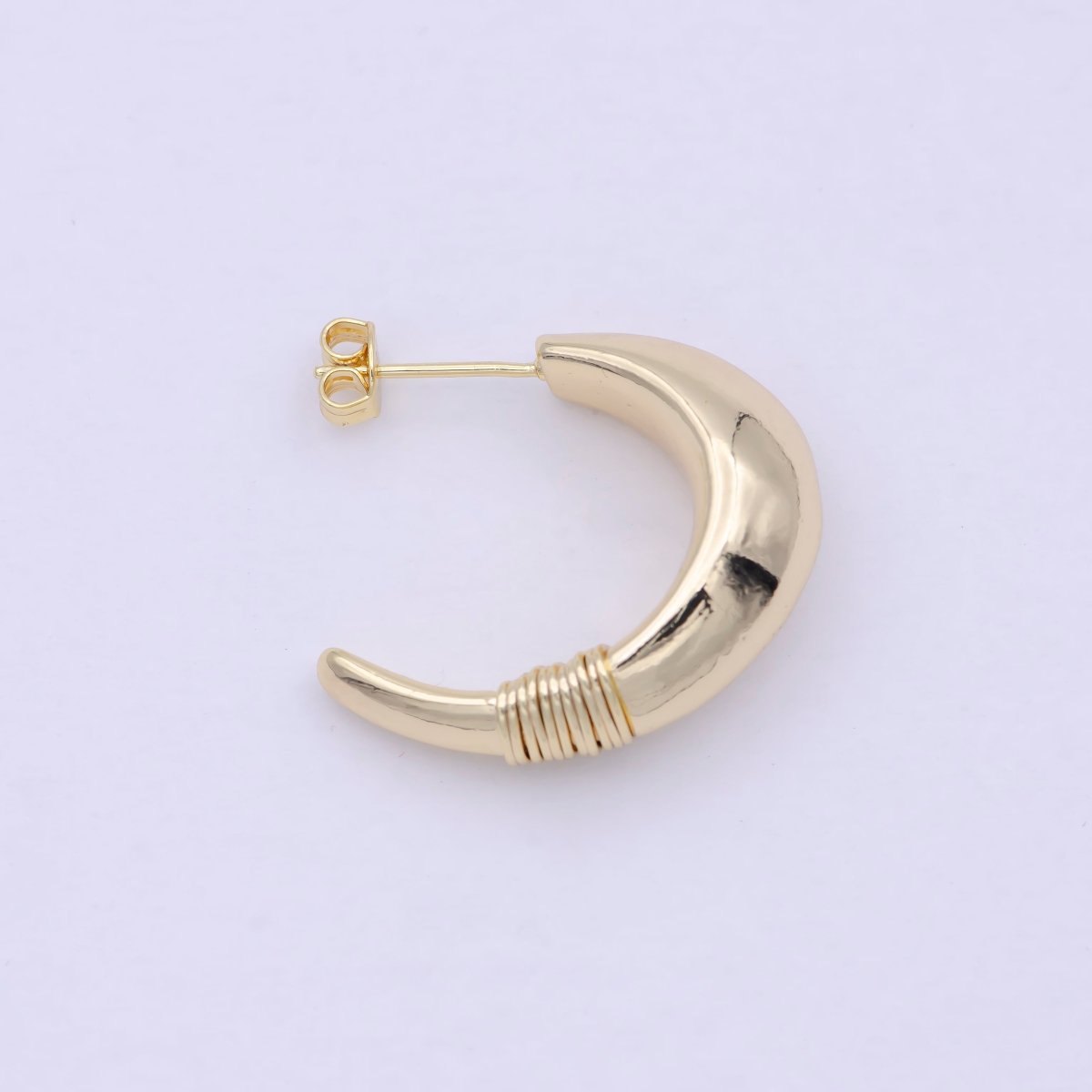 Dainty Gold Tusk Hoop Earring Bohemian Boho Inspired Jewelry T-018 - DLUXCA