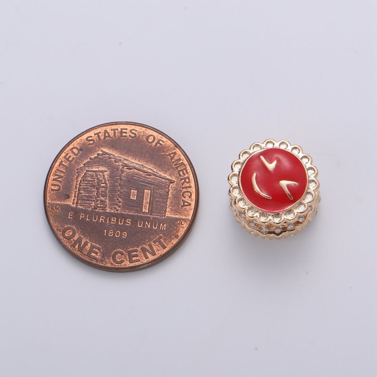 Dainty Golden Joy Happy Face Beads CZ Mini Round Smiley Face Jewelry Making Beads B363 - DLUXCA