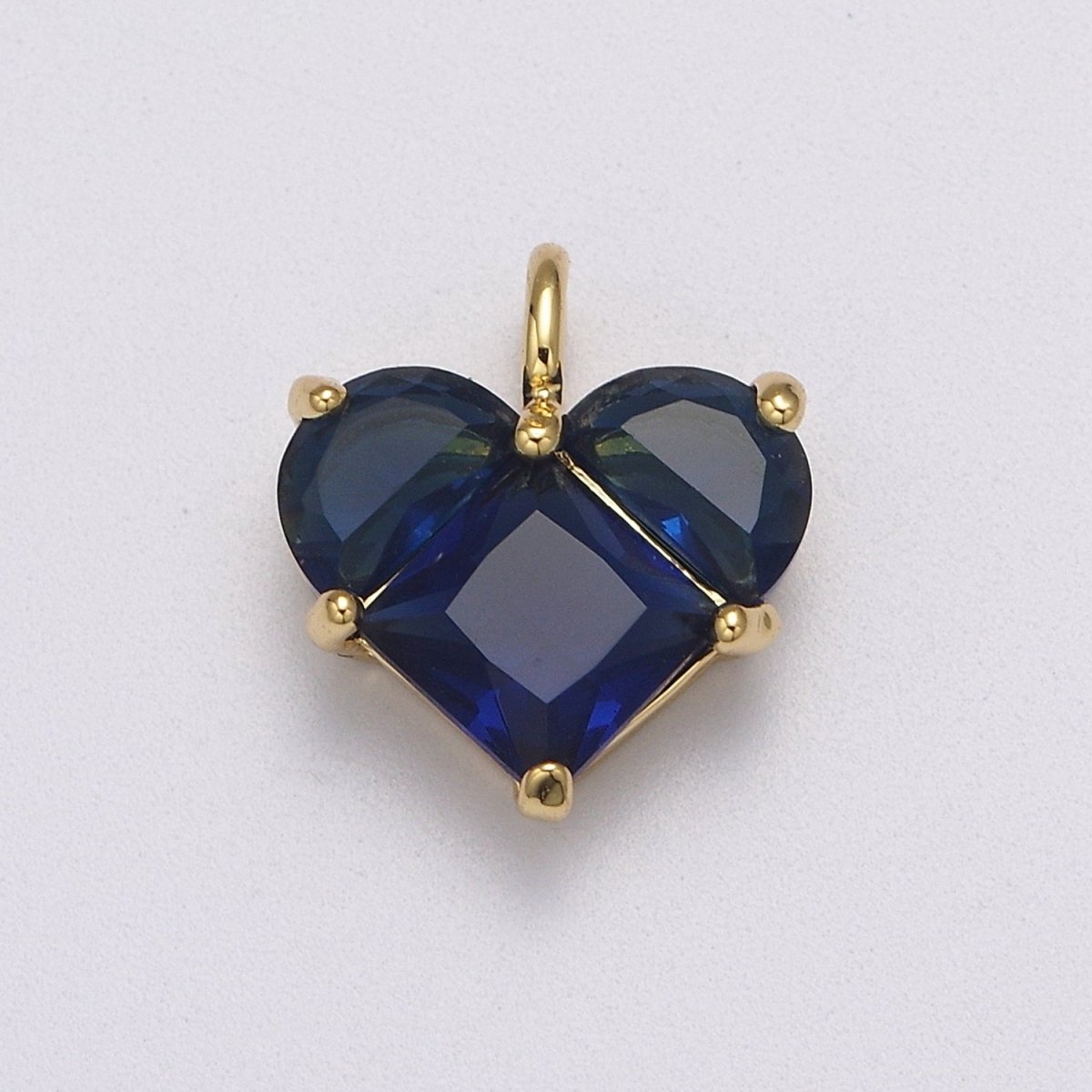 Dainty Heart Charm CZ Heart Pendant for Necklace Bracelet Earrings Charm, Dainty Charm Gold Plated Lead Nickel Free J-485 J-603 J-703 J-705 J-706 J-707 J-716 - DLUXCA