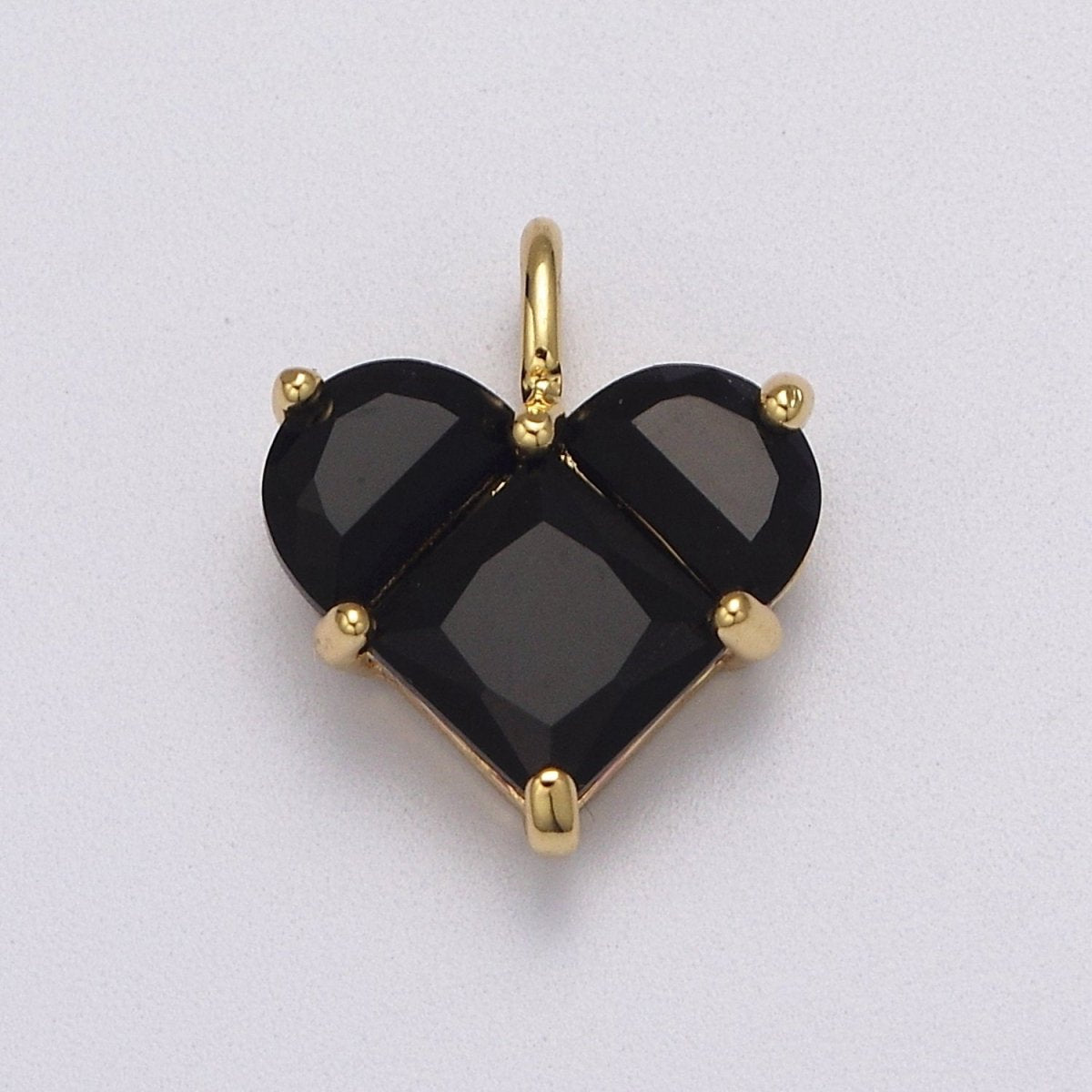 Dainty Heart Charm CZ Heart Pendant for Necklace Bracelet Earrings Charm, Dainty Charm Gold Plated Lead Nickel Free J-485 J-603 J-703 J-705 J-706 J-707 J-716 - DLUXCA