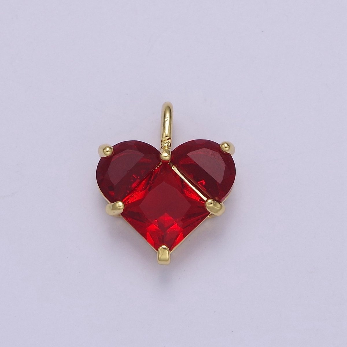 Dainty Heart Charm CZ Heart Pendant for Necklace Bracelet Earrings Charm, Dainty Charm Gold Plated Lead Nickel Free J-485 J-603 J-703 J-705 J-706 J-707 J-716 - DLUXCA