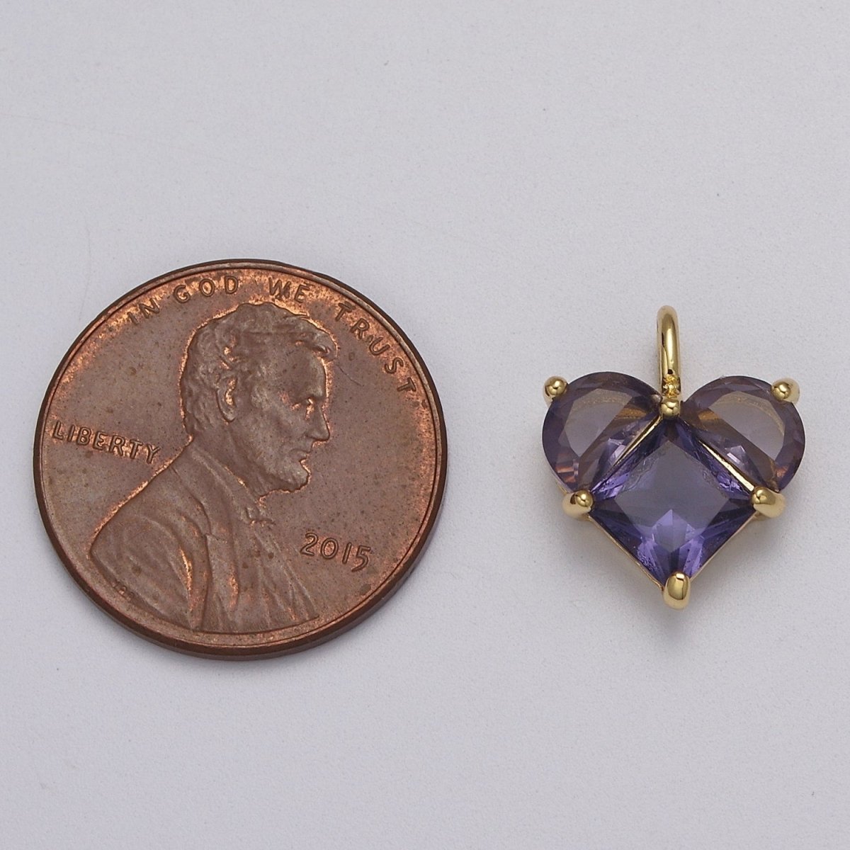 Dainty Heart Charm CZ Heart Pendant for Necklace Bracelet Earrings Charm, Dainty Charm Gold Plated Lead Nickel Free J-485 J-603 J-703 J-705 J-706 J-707 J-716 - DLUXCA