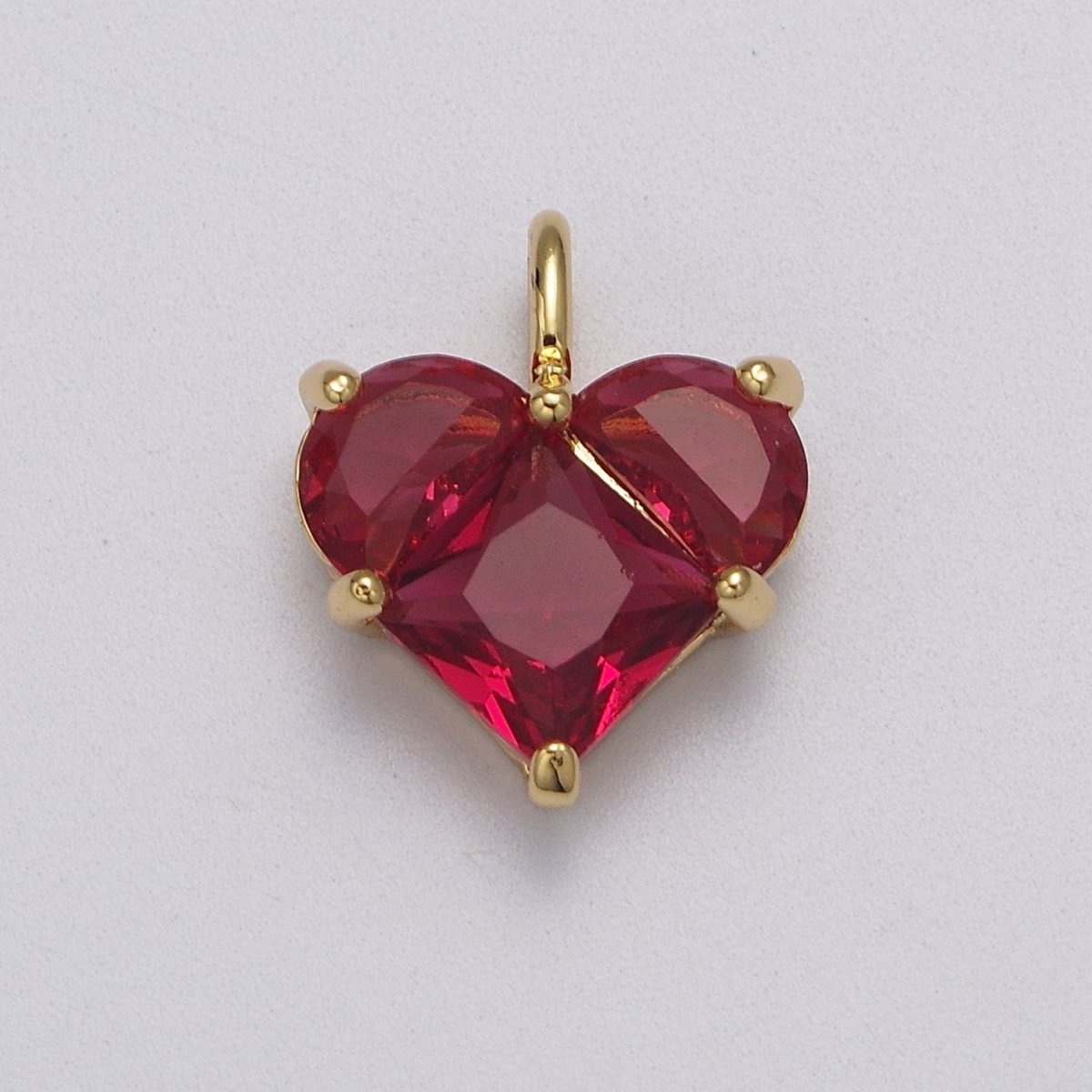 Dainty Heart Charm CZ Heart Pendant for Necklace Bracelet Earrings Charm, Dainty Charm Gold Plated Lead Nickel Free J-485 J-603 J-703 J-705 J-706 J-707 J-716 - DLUXCA