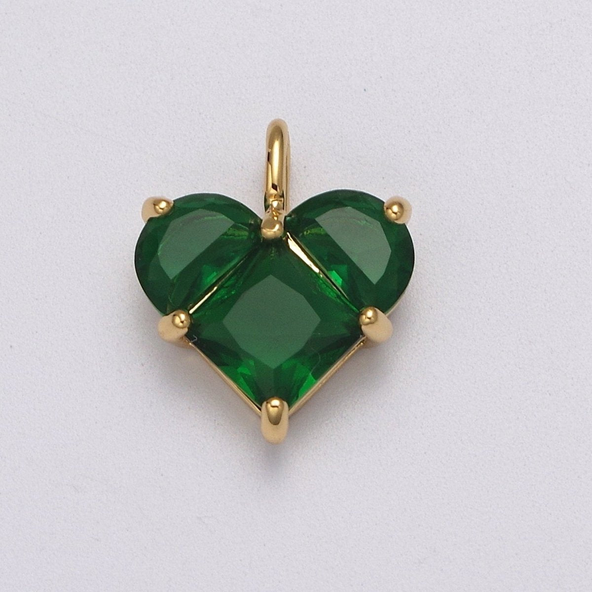 Dainty Heart Charm CZ Heart Pendant for Necklace Bracelet Earrings Charm, Dainty Charm Gold Plated Lead Nickel Free J-485 J-603 J-703 J-705 J-706 J-707 J-716 - DLUXCA