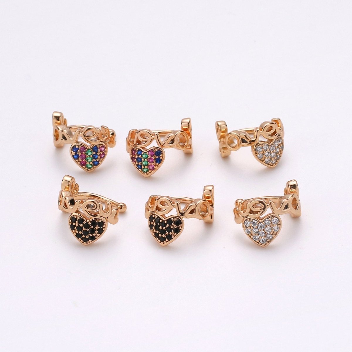 Dainty Heart Ear Cuff No Piercing, Love conch cuff, ear cuff non pierced, ear cuffs, cartilage AI-123 AI-124 AI-125 - DLUXCA