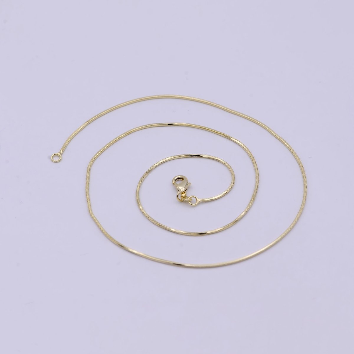 Dainty Herringbone Chain Necklace - 1.1mm 14k Gold Filled Snake Chain - 18 inches Layering Necklace Ready To Wear w/ Lobster Clasp | WA-518 WA-519 - DLUXCA