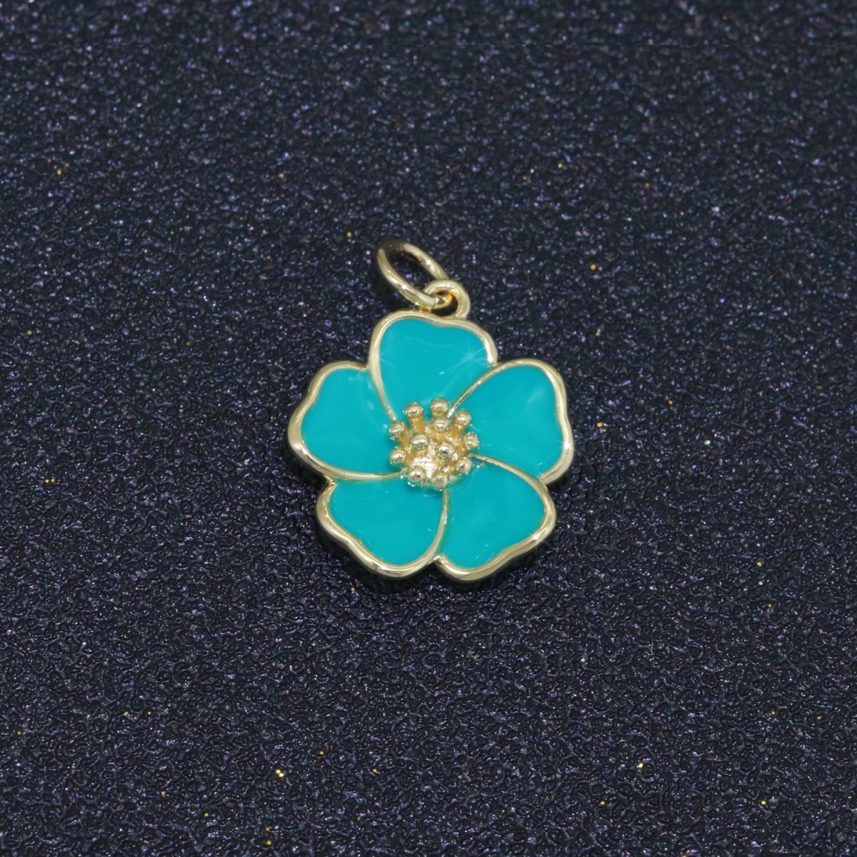 Dainty Hibiscus Charm Tropical Flower Gold Filled Enamel Charm Hawaiian Inspired Jewelry Pendant for Necklace Bracelet Earring Component M-499 - M-507 - DLUXCA