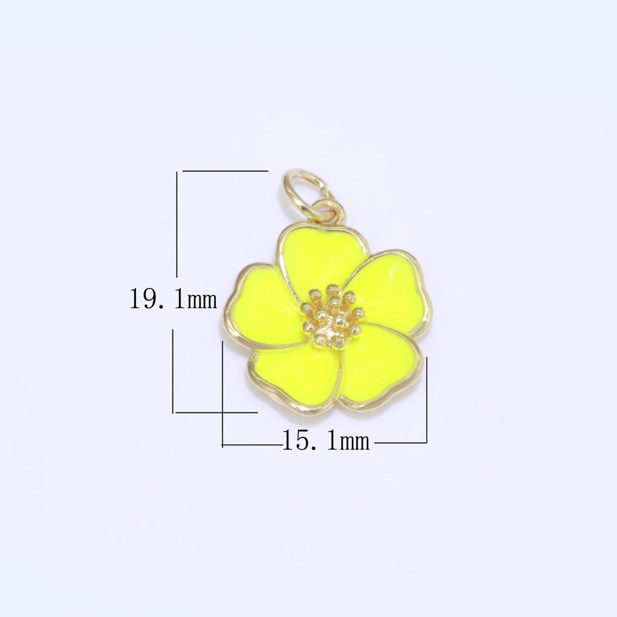 Dainty Hibiscus Charm Tropical Flower Gold Filled Enamel Charm Hawaiian Inspired Jewelry Pendant for Necklace Bracelet Earring Component M-499 - M-507 - DLUXCA