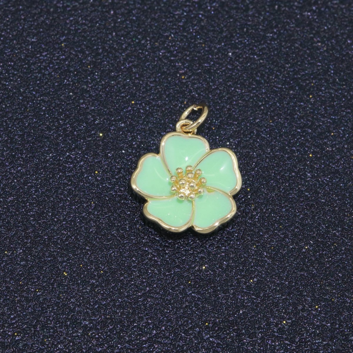 Dainty Hibiscus Charm Tropical Flower Gold Filled Enamel Charm Hawaiian Inspired Jewelry Pendant for Necklace Bracelet Earring Component M-499 - M-507 - DLUXCA