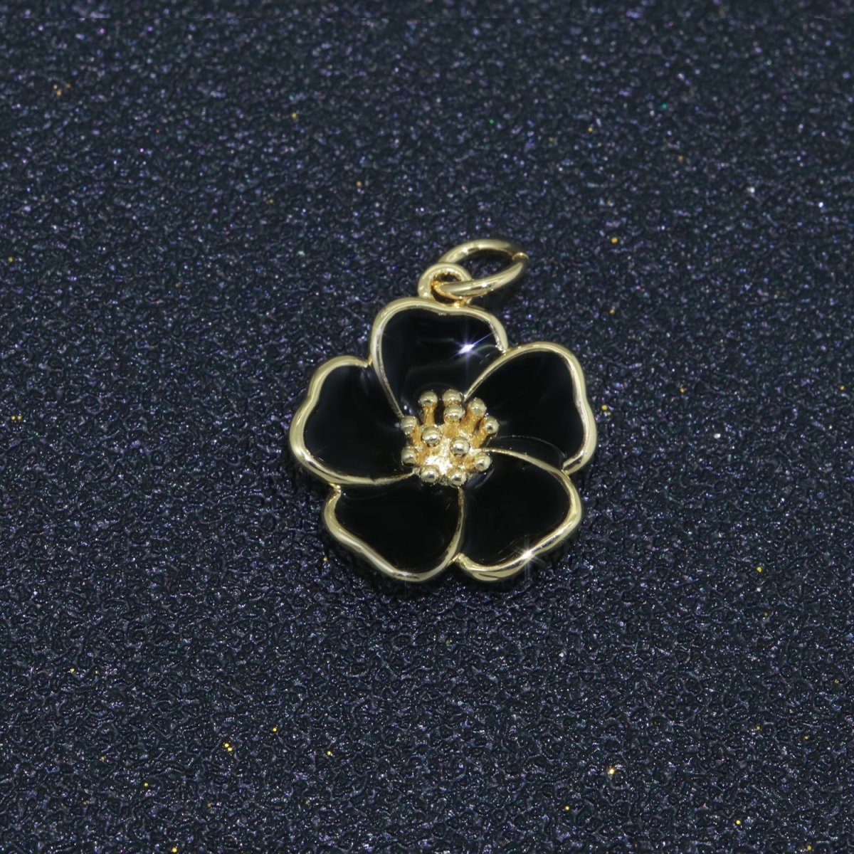 Dainty Hibiscus Charm Tropical Flower Gold Filled Enamel Charm Hawaiian Inspired Jewelry Pendant for Necklace Bracelet Earring Component M-499 - M-507 - DLUXCA