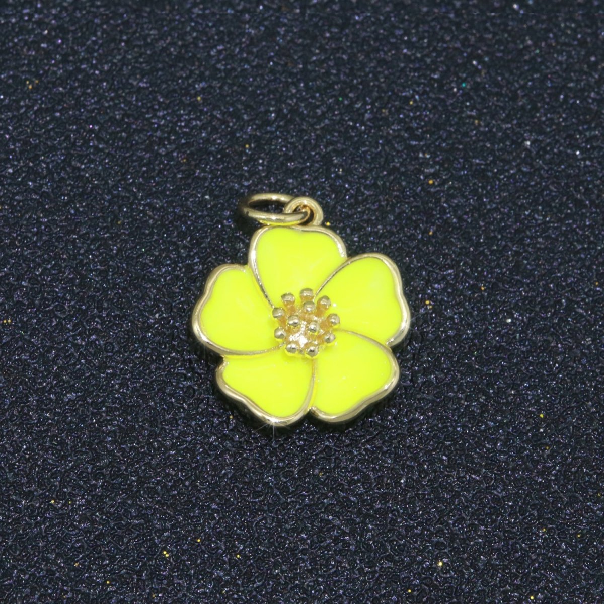 Dainty Hibiscus Charm Tropical Flower Gold Filled Enamel Charm Hawaiian Inspired Jewelry Pendant for Necklace Bracelet Earring Component M-499 - M-507 - DLUXCA