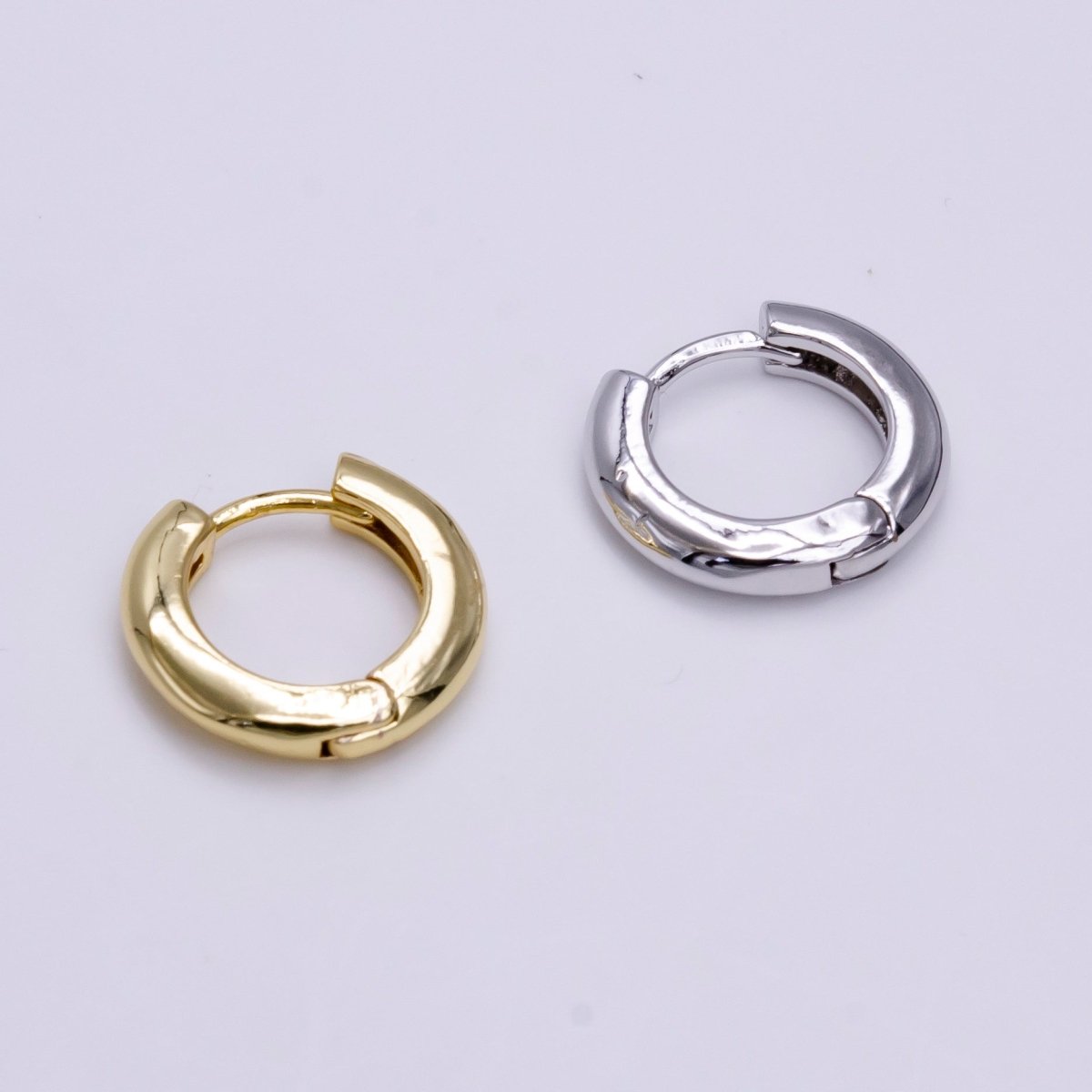 Dainty Hoop earrings 14k Gold Filled Hoop Earring 15mm Huggie Earring for Everyday Wear Hypoallergenic Jewelry Q-225 Q-226 T-278 - DLUXCA