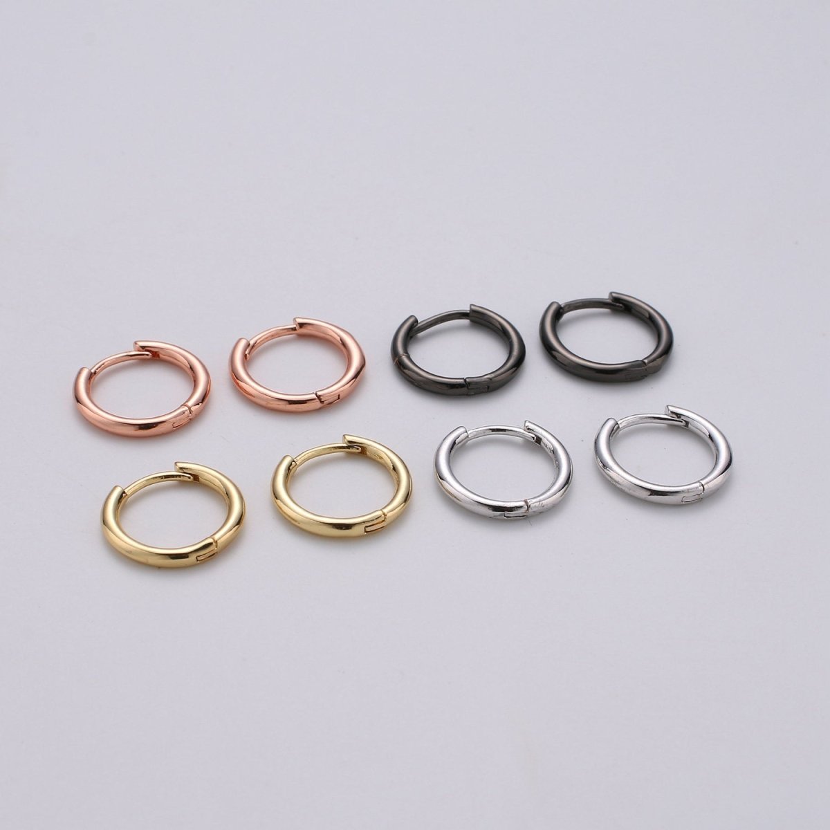 Dainty Hoop Earrings Pair/ Small Hoop Earring Minimalist Hoop Earring Silver Hoops Tiny Gold Hoop Ear Huggers/ Cartilage Earrings/ Rose Gold K-557 to K-560 - DLUXCA